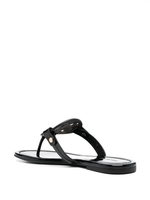 Tory Burch Miller cut-out leather flip-flops - Black