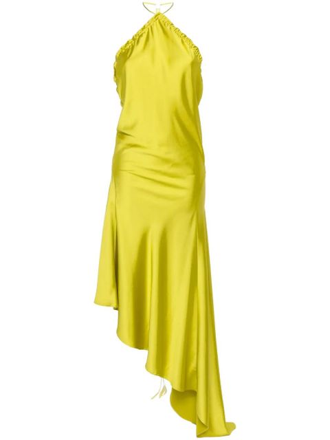 The Attico ruched satin midi dress - Yellow - zdjęcie produktu nr 1