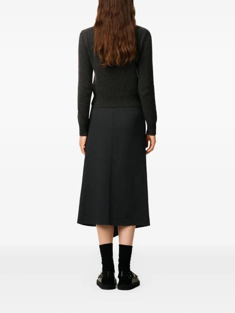 AMI Paris wrap asymmetrical wool midi skirt - Black - zdjęcie produktu nr 2