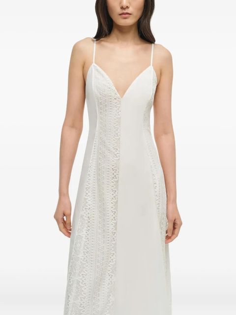 Simkhai Mina lace-insert midi dress - White