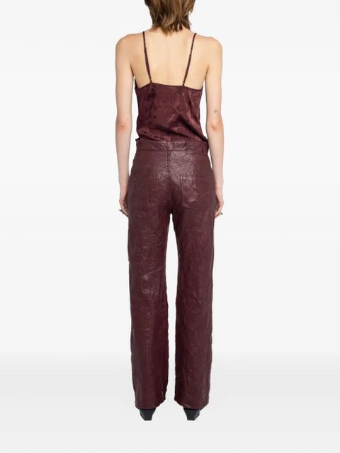 Zadig&Voltaire crumpled leather trousers - Brown