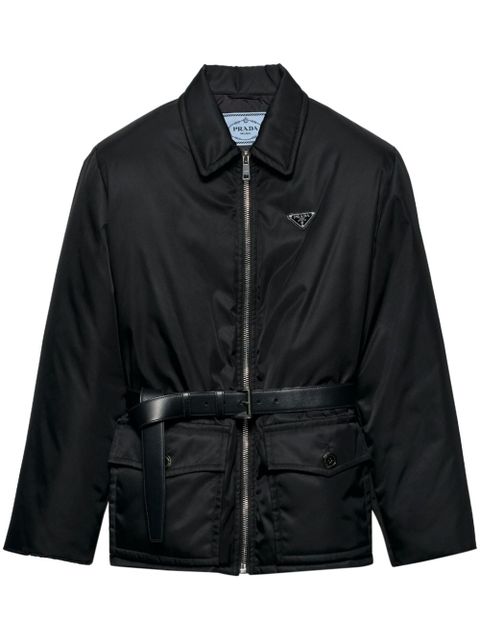 Prada triangle logo belted jacket - Black - zdjęcie produktu nr 1