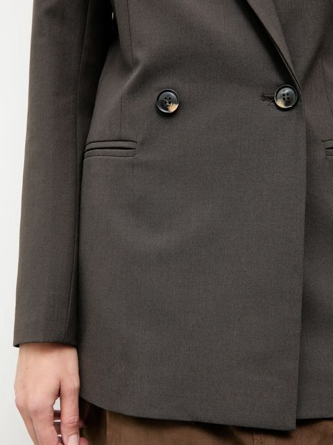 Answear.LAB marynarka kolor szary dwurzędowa gładka