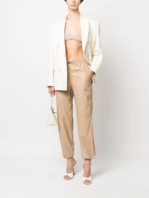 Yves Salomon straight-leg lambskin trousers - Neutrals