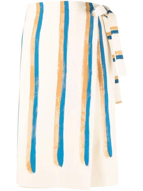 Marni striped wrap skirt - Neutrals - zdjęcie produktu nr 1