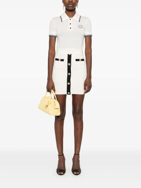 Self-Portrait SP-patch polo top - White - zdjęcie produktu nr 2