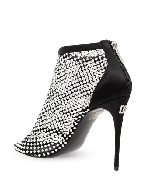 Dolce & Gabbana 110mm mesh-panelled leather pumps - Silver