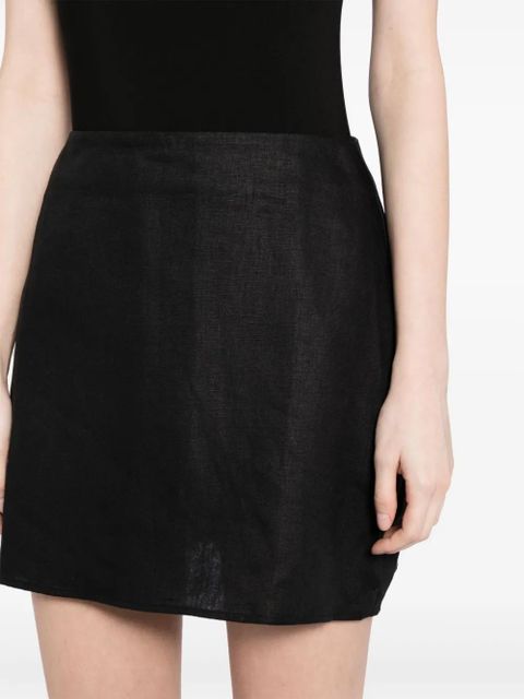 Reformation Veranda linen miniskirt - Black