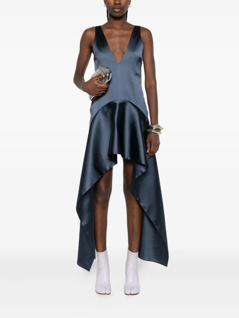 JW Anderson V-neck draped-hem dress - Blue