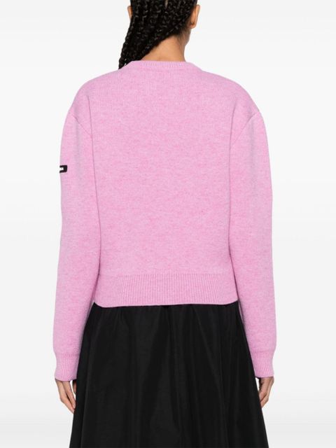 Balenciaga logo-appliqué mélange jumper - Pink