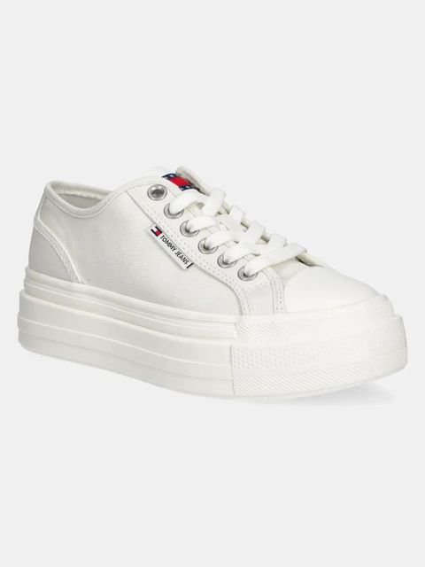 Tommy Jeans tenisówki FOXING FLATFORM LC kolor biały EN0EN02736 - zdjęcie produktu nr 1