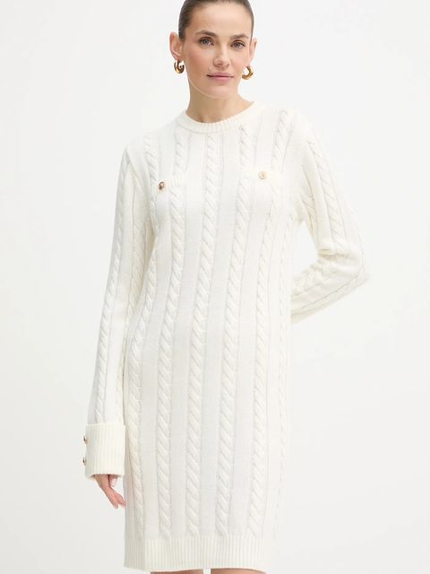 Guess sukienka z dodatkiem wełny ELSA kolor beżowy mini prosta W5BK46 Z1192 - zdjęcie produktu nr 1