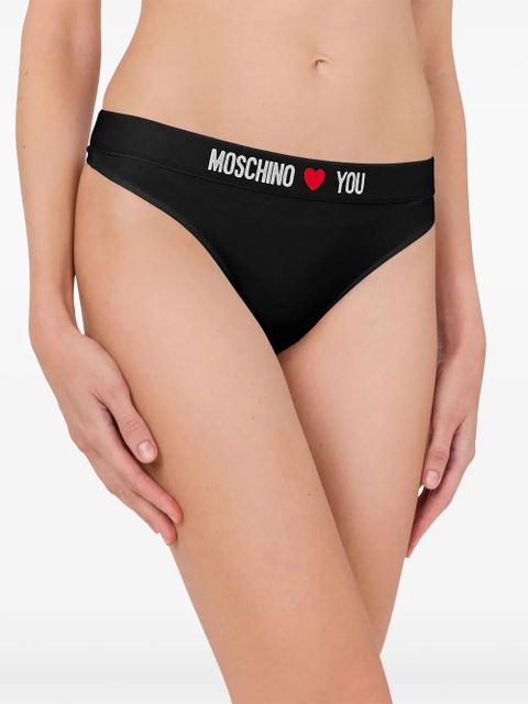 Moschino logo thongs (pack of two) - Black