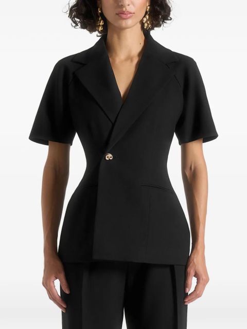 Manière De Voir Malika short-sleeve double-breasted blazer - Black - zdjęcie produktu nr 1