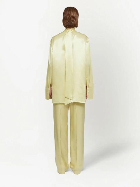 Jil Sander roll-neck satin blouse - Green