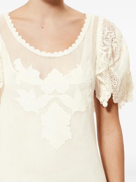 ISABEL MARANT Diena lace-panel mini dress - Neutrals