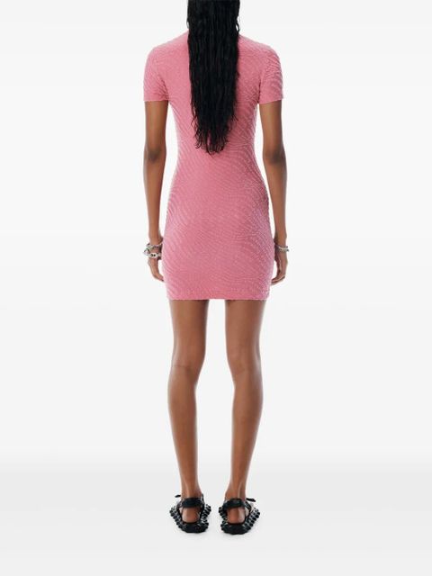 Alexander Wang short-sleeve logo-embossed dress - Pink