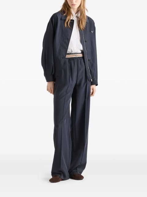 Prada embroidered striped poplin shirt - White - zdjęcie produktu nr 2