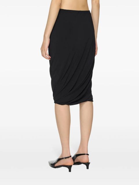 Jil Sander draped-detailed midi skirt - Black