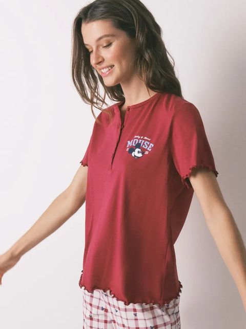 women'secret piżama bawełniana damska kolor bordowy bawełniana 3132157