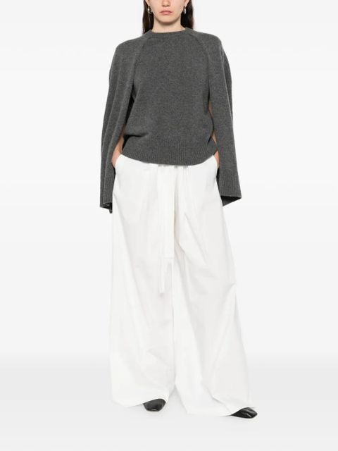 TOTEME cape-detail round-neck sweater - Grey - zdjęcie produktu nr 2