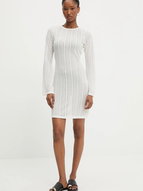 Answear.LAB sukienka plażowa kolor beżowy mini dopasowana - zdjęcie produktu nr 1