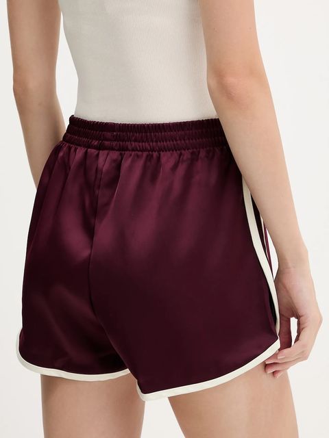 adidas Originals szorty 3-Stripes damskie kolor bordowy gładkie high waist KA7738