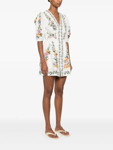 FARM Rio floral-print mini dress - White