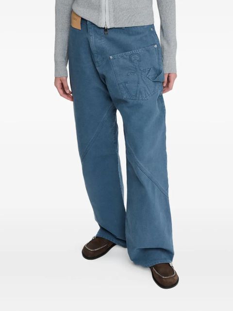 JW Anderson Twisted Workwear anchor trousers - Blue
