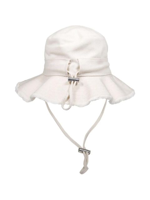 Jacquemus frayed bucket hat - Neutrals