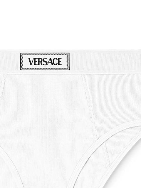 Versace logo-waistband fine-ribbed briefs - White - zdjęcie produktu nr 2