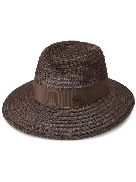 Maison Michel Virginie straw fedora hat - Brown - zdjęcie produktu nr 1