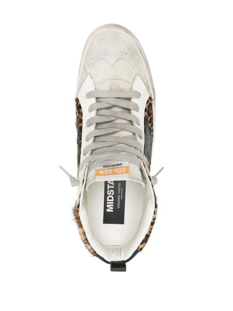 Golden Goose Mid Star leopard print sneakers - Grey