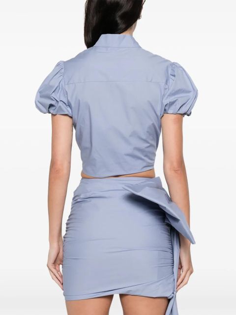 Self-Portrait floral-appliqué blouse - Blue