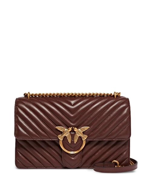 PINKO medium Love One chevron chain shoulder bag - Brown - zdjęcie produktu nr 1