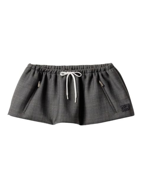 Miu Miu Prince Of Wales check mini skirt - Grey - zdjęcie produktu nr 1