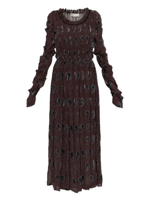 Tory Burch paisley-print midi dress - Brown - zdjęcie produktu nr 1