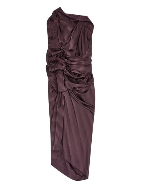 DRIES VAN NOTEN draped-design silk maxi dress - Purple - zdjęcie produktu nr 1