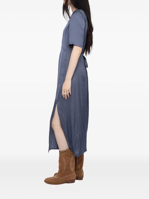 Zadig&Voltaire Rodalan V-neck midi dress - Blue