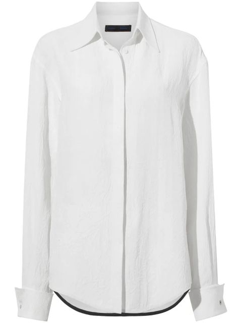 Proenza Schouler crinkled satin-finish shirt - White - zdjęcie produktu nr 1