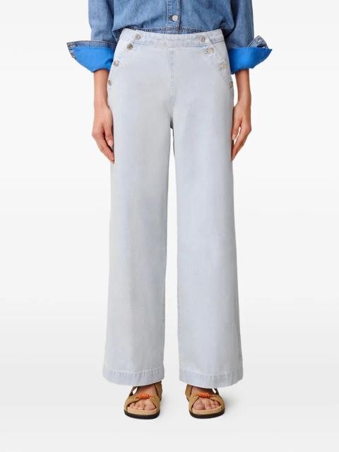 Claudie Pierlot buttoned wide-leg jeans - Blue