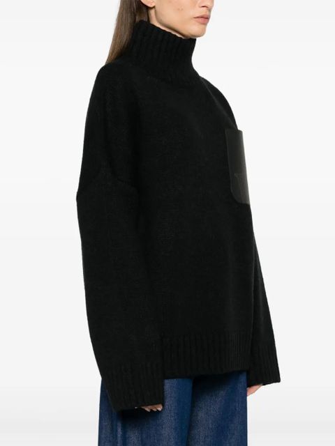 JW Anderson leather-pocket sweater - Black