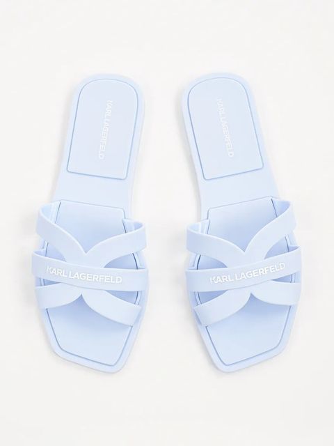 Karl Lagerfeld klapki JELLY IV damskie kolor niebieski KL80025