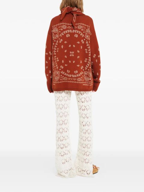 Alanui bandana jacquard sweater - Brown - zdjęcie produktu nr 1