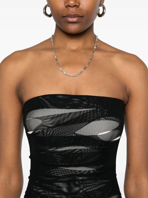 MM6 Maison Margiela distressed-finish mini dress - Black