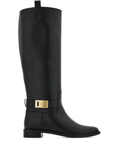 Ferragamo Hug-buckle knee-high boots - Black - zdjęcie produktu nr 1