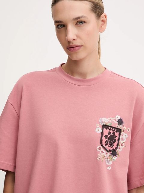 EA7 Emporio Armani t-shirt bawełniany damski kolor różowy AF16720.7X000141
