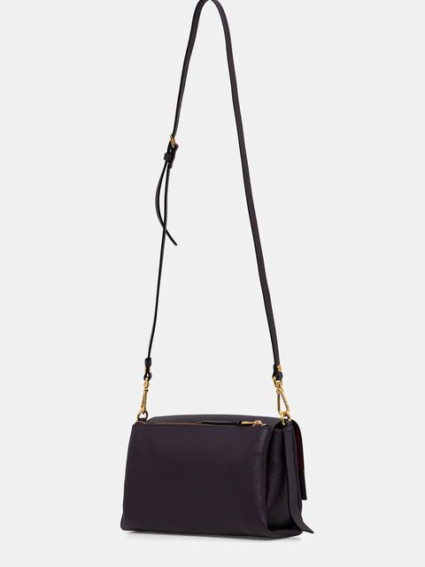 Coccinelle torebka skórzana BOHEME GRANA DOUBLE kolor fioletowy E1.M50.12.01.01