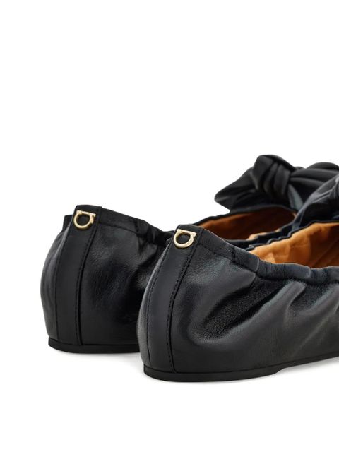 Ferragamo bow-detail ballet flats - Black