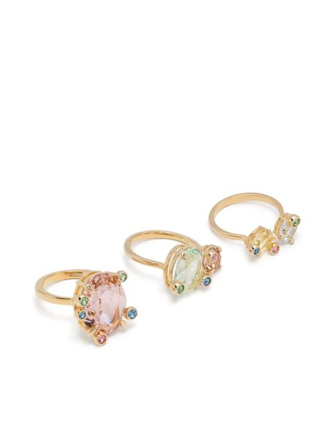 Swarovski Gema rings (set of three) - Gold - zdjęcie produktu nr 1